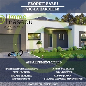 t3 à la vente -   34110  VIC LA GARDIOLE, surface 62 m2 vente t3 - UBI459299423